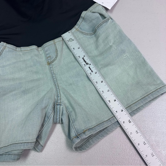 Isabel Maternity by Ingrid & Isabel Blue High Waist Shorts - Picture 6 of 6